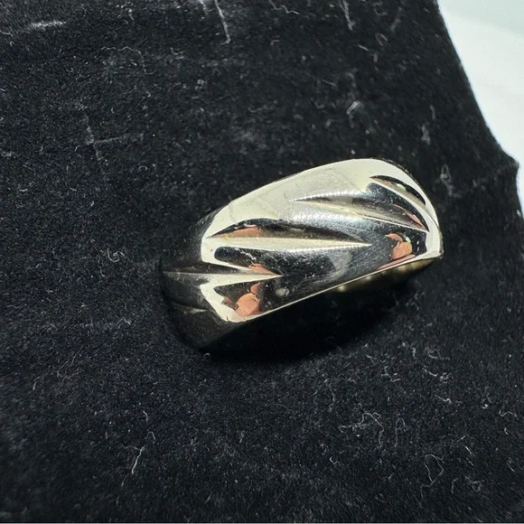 Mens Vintage Estate 14K White Gold Wed Lok Wedding Band Ring, 8g Size 9
